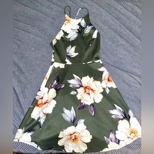 Green floral dress